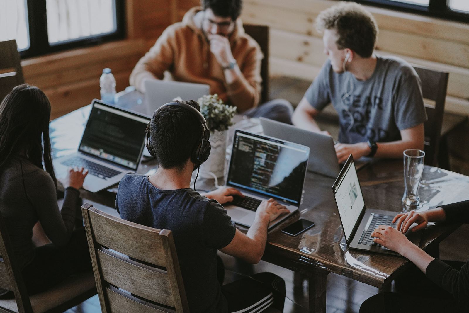 A remote team working on laptops