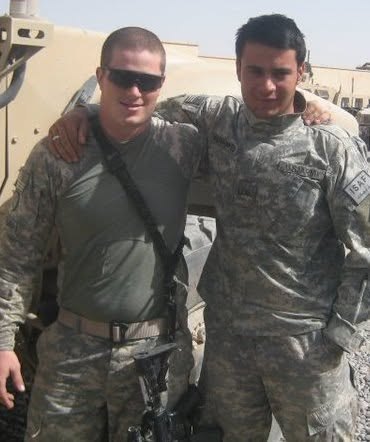 Two soldiers on deployment